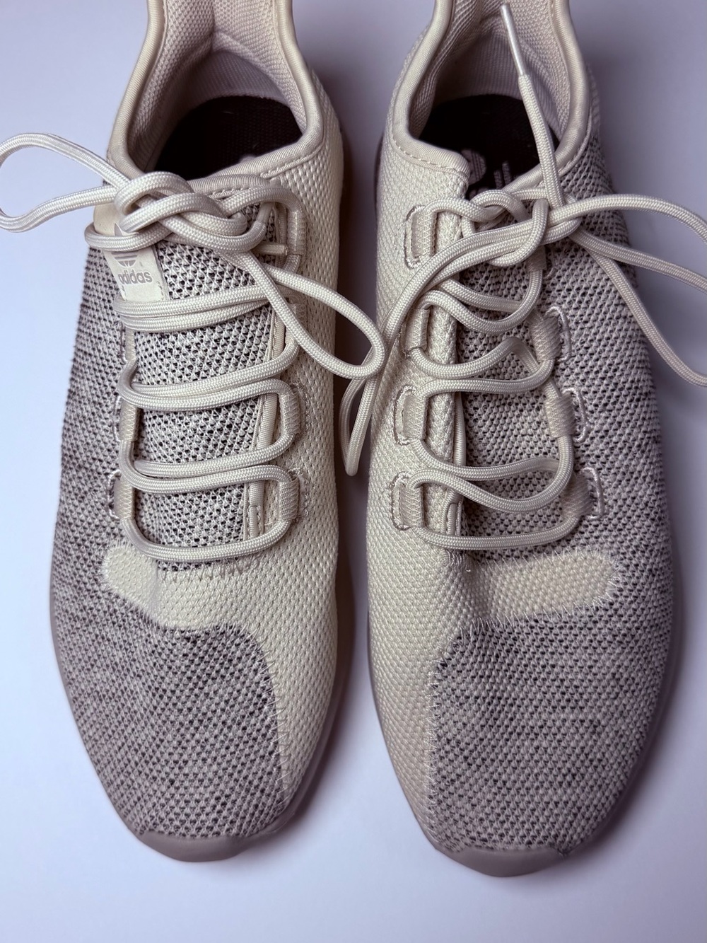 adidas Men’s Knit Sneakers in Taupe and Cream